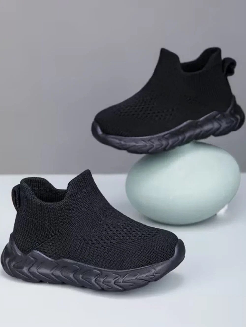 Baby Boys Toddler Summer Anti-Slip Soft Rubber Sole Sock Shoes US Size 3.5 Black